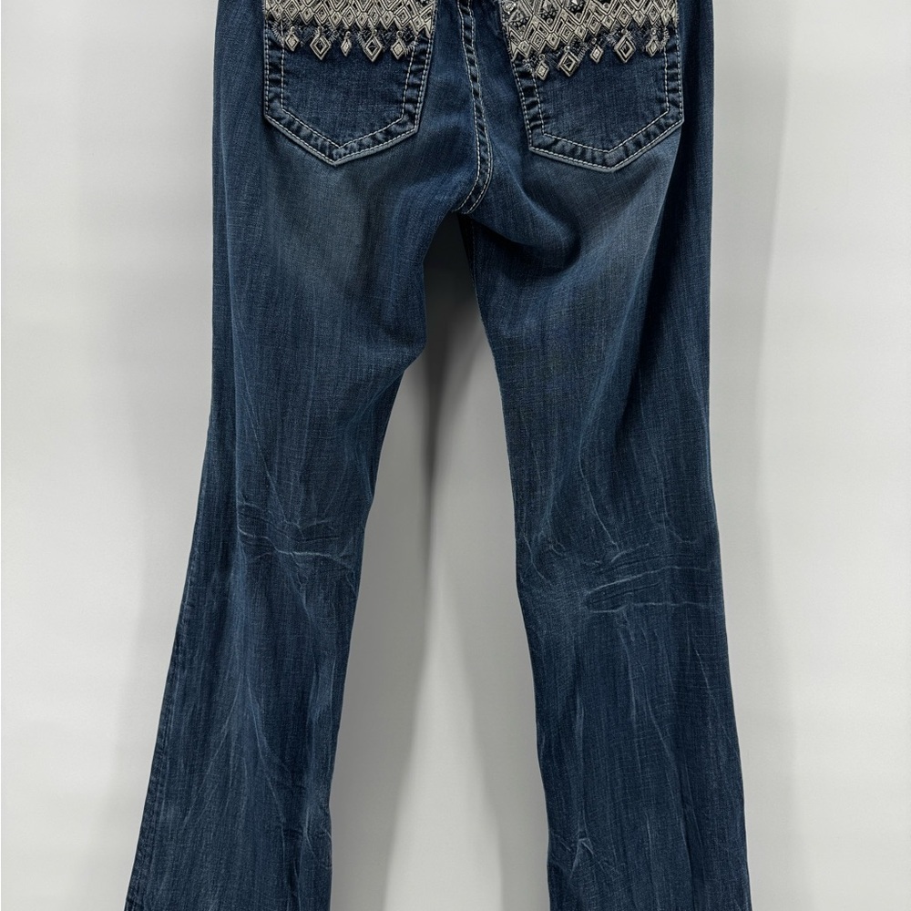 Vintage Y2k Miss Me Wilde Aztec Embroidered Diamond Mid-Rise Bootcut Jeans 31x34 - Picture 2 of 13